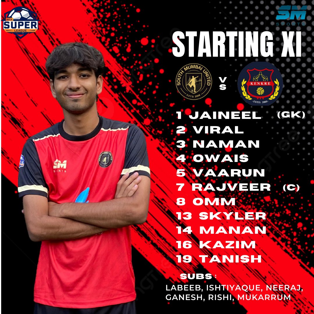 southmumbaiufc's tweet photo. Our starting 11 is out! They take on Kenkre FC and look to get all 3 points!
Let's go boys! 🔥
#GoSMU❤️🖤💛 #NeverGiveUp #BeTheChange #MumbaiBoysFootball https://t.co/hG5vpoNA5Y