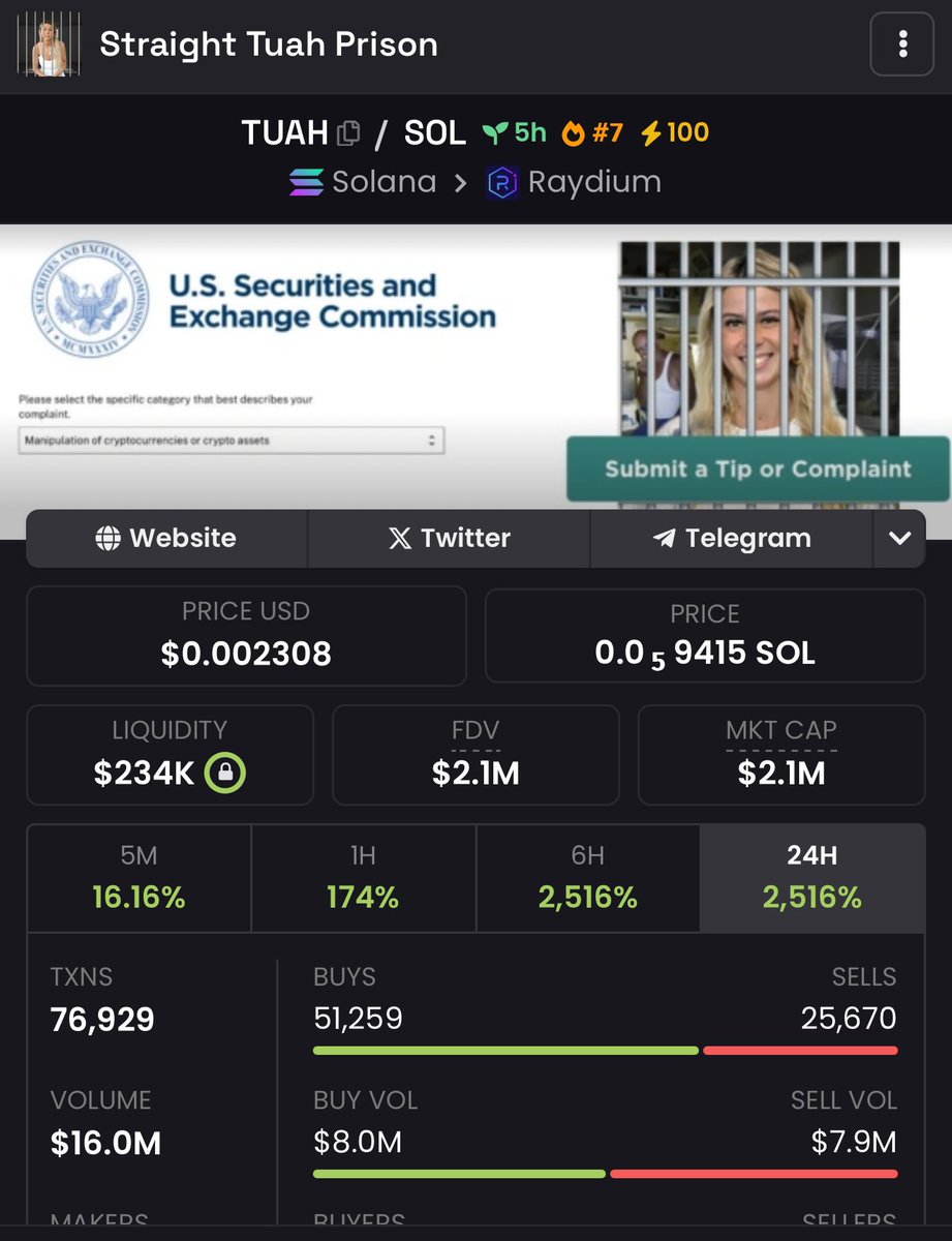 Johnnyhrhr's tweet photo. $TUAH is programmed to flip $HAWK https://t.co/tfwwWrPNYk