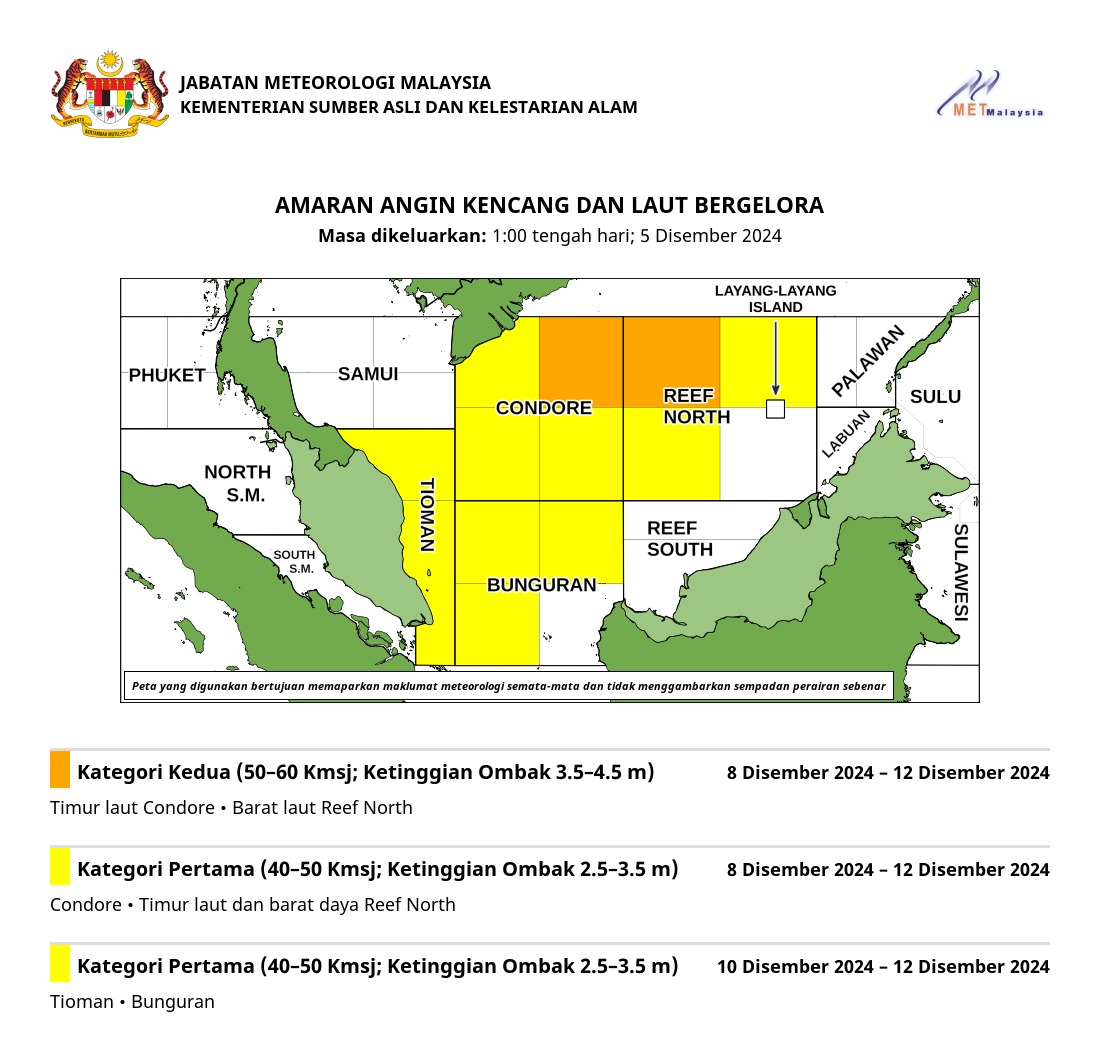 metmalaysia's tweet photo. AMARAN ANGIN KENCANG DAN LAUT BERGELORA ⛵️🌊
#amaranlautmetmalaysia
#metmalaysia
#NRES
#MalaysiaMADANI https://t.co/z8hBgxH4Ey