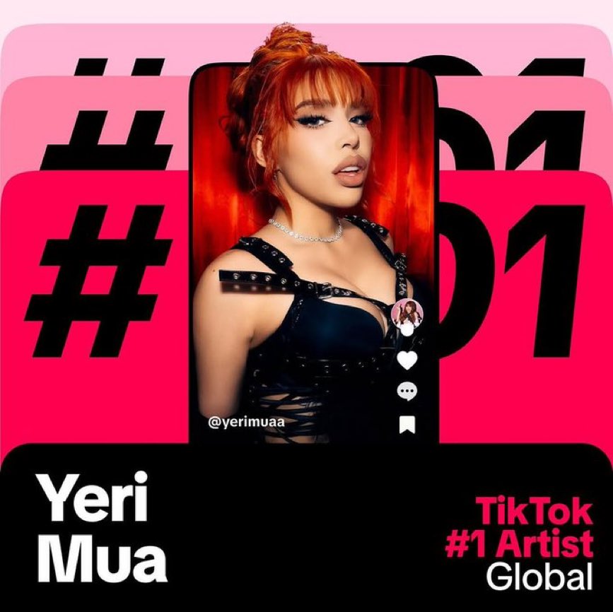 MasFarandulaOf's tweet photo. La cantante e influencer Yeri Mua 
es la artista #1 a nivel global de TikTok 2024. 👏🏻👏🏻👏🏻 @yerimua

YERIMUA GLOBAL 
#YeriMua #TikTok https://t.co/czUd1yFikL
