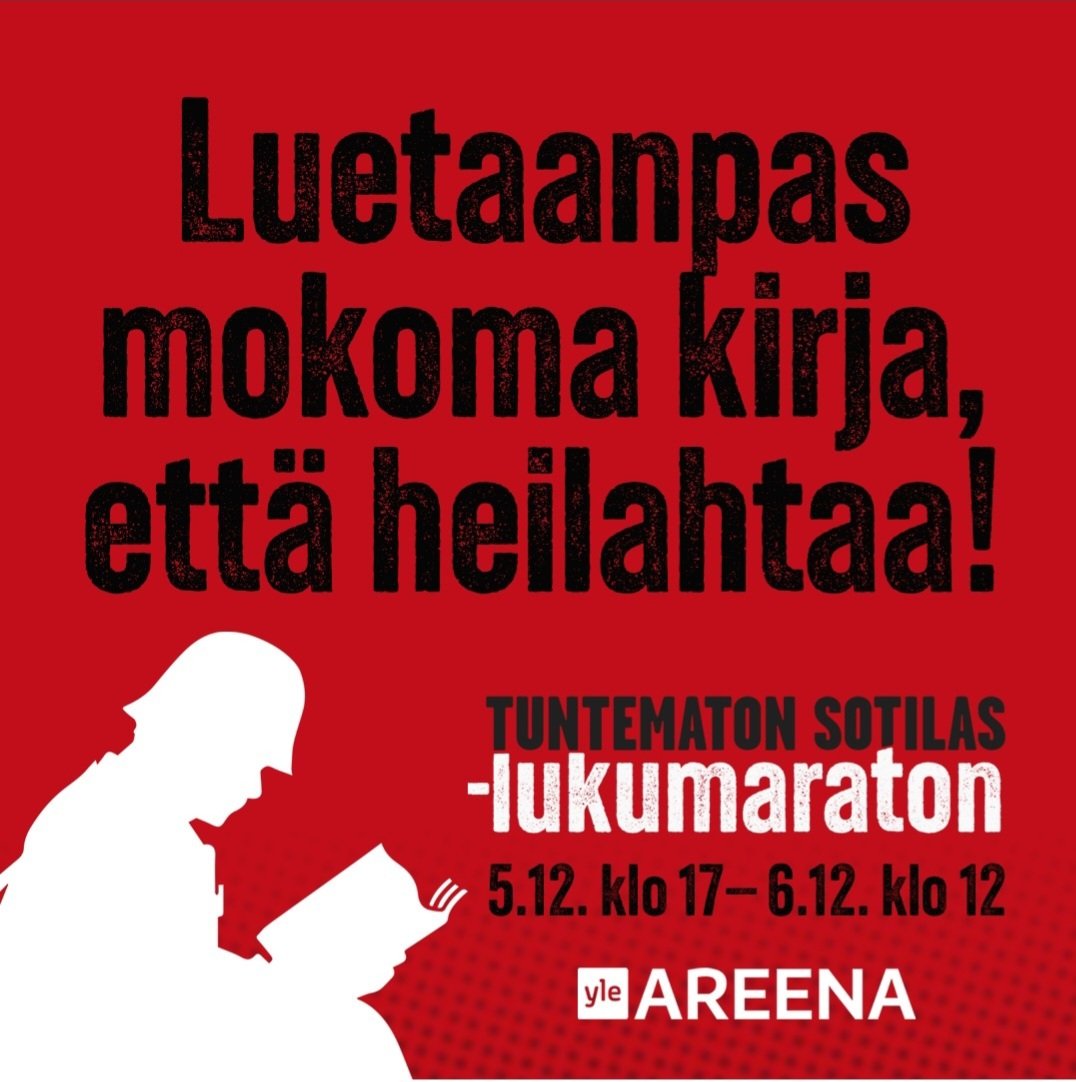 katri_kokko's tweet photo. "Aluksi minua vaivasi, kun tuntui, että kirjaan oli koottu paljon kliseisiä sanontoja; ”rätei ja lumpui, tulta munille, Suomen sotilas vastaa kymmentä ryssää”. Sitten tajusin, että ne sanonnathan ovat tulleet tästä kirjasta!" 
Kimuri Maunuvaara https://t.co/XdO9IBENzK