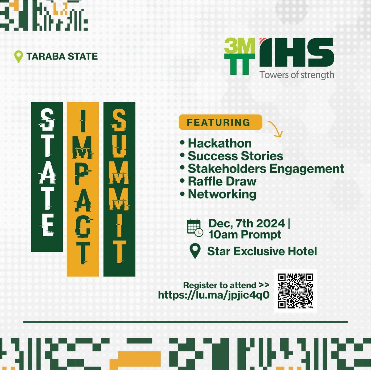 Equalizer212's tweet photo. Official Invite to all Cohort 2 Fellows in Taraba State. Kindly register to reserve your spot and refreshment.

Looking forward to:
1. Hackathon Pitch
2. Stakeholders Engagement
3. Raffle draw (an E-pad to be won)
4. Success Stories, and lots more.... https://t.co/gr7xW6sfHs