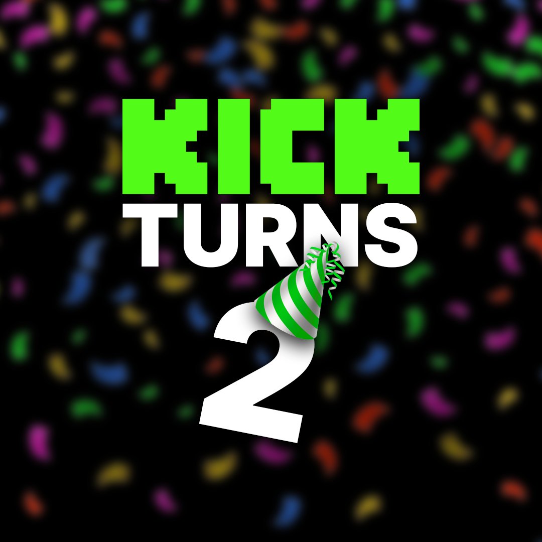 So today is our 2nd Birthday!

We entered livestreaming as underdogs in an industry occupied by giants.

Within 2 short years, KICK is recognised along side platforms with a 15+ year head start.

We can’t wait to show you what we have in store in our 3rd year.

A big thank you to