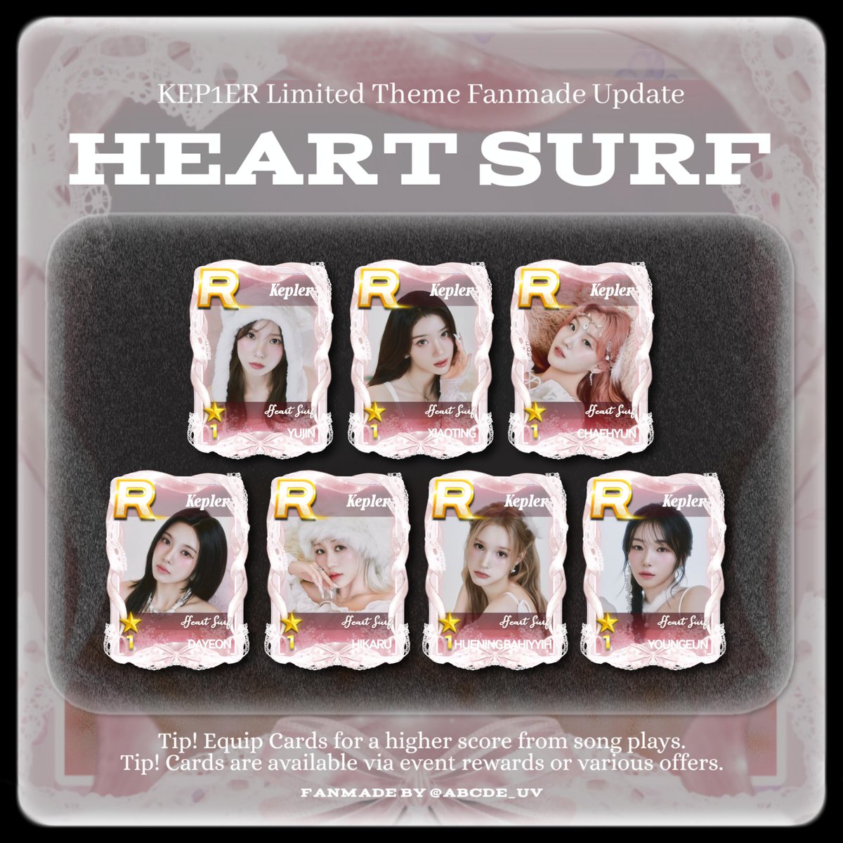 abcde_uv's tweet photo. [🎹] NEW FANMADE UPDATE [🎹]
🎮 Welcome SuperStar WAKEONE 🌊

✨ ZEROBASEONE - 'Melting Point' ✨
✨ KEP1ER - 'Tipi-Tap' &amp; 'Heart Surf' ✨

[#슈퍼스타 #SuperStar #KEP1ER #케플러  #ZEROBASEONE #제로베이스원 #제베원 #SUPERSTARWAKEONE #SSWO #MeltingPoint #HeartSurf #TipiTap #SSRG] https://t.co/NWCERCJNrT