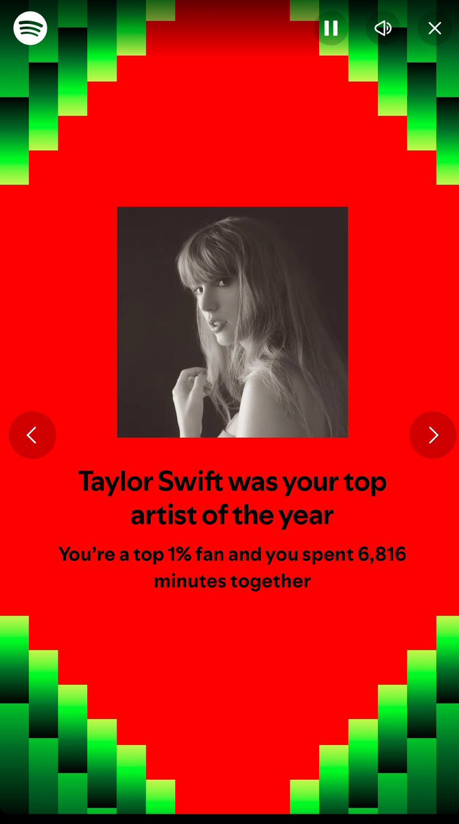 oz_amelia's tweet photo. Huge fanbase so perhaps top 1% is 1 of 1M? #SpotifyWrapped #TaylorSwift #SpotifyWrapped2024 https://t.co/LUzijHskC5