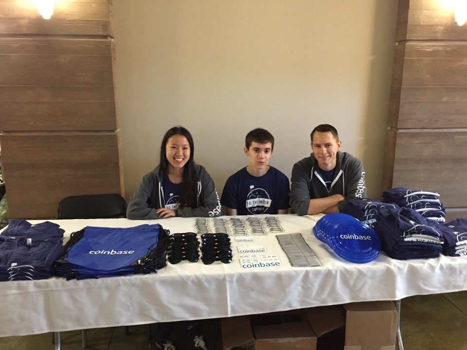 Throwback to manning the Coinbase booth at UC Berkeley in 2014 where we gave out 0.015 BTC to each student that stopped by (now worth $1,500 if they held onto it!)