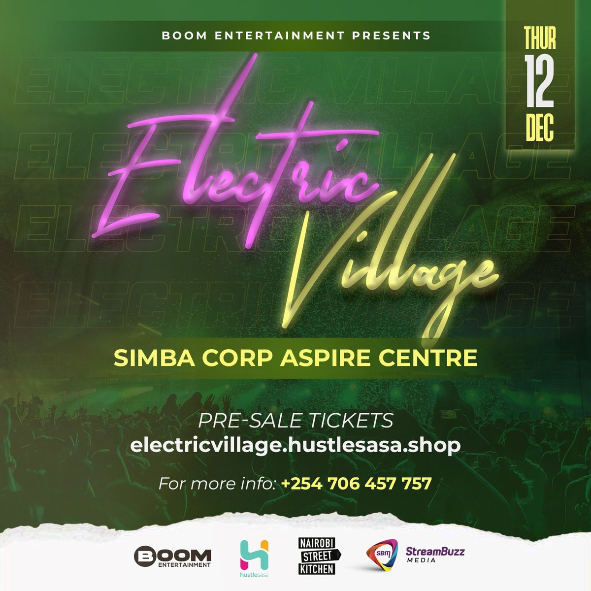 ElectricVillage's tweet photo. 12.12.2024 

Jamhuri Day Plans Got Better. 

We have something for the Afro-house lovers going down @simbacorp_ke - Aspire Center, Westlands.

Pre-sale tickets on @Hustle_Sasa 

#ElectricVillage
#Afrohouse #Housemusic 
Arsenal #ARSMANU 
#MainaAndKingangi #SpotifyWrapped2024 https://t.co/YQ0ccVOnBb