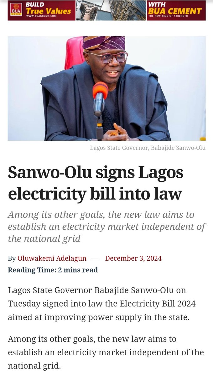 While some are busy with none state affairs <a href="/jidesanwoolu/">Babajide Sanwo-Olu</a> keeps chuning out results. Tomorrow they will say its because of yeyeyeyeye.

Well done Lagos, another industrial age births in Lagos. This is massive

premiumtimesng.com/news/top-news/…

<a href="/PremiumTimesng/">Premium Times</a> 
<a href="/Mr_JAGs/">Jubril A. Gawat</a>