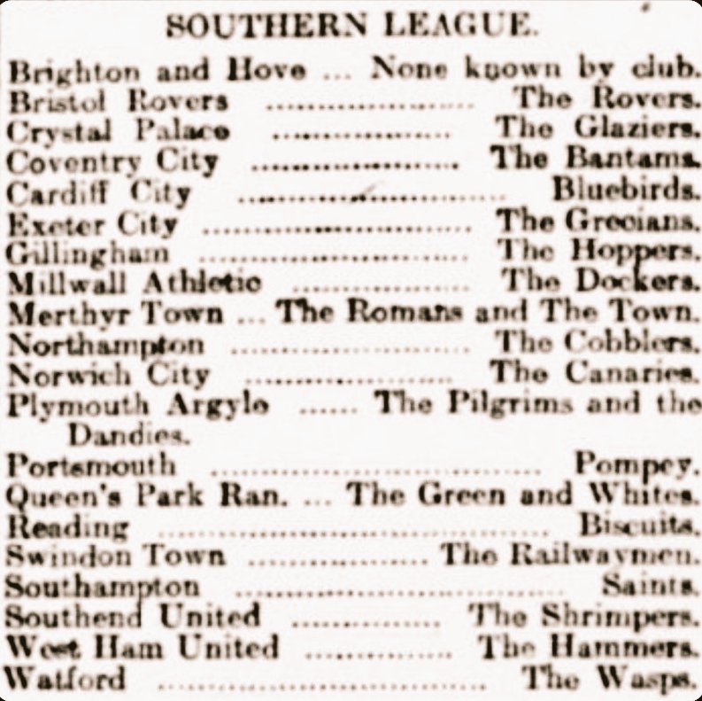 footballmemorys's tweet image. Southern League Old Nicknames

#Nicknames #Football #SouthernLeague