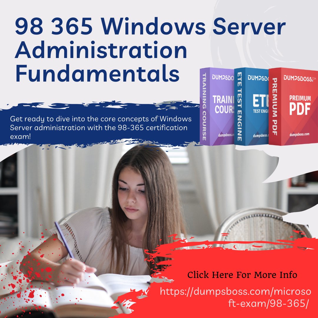 ObetTwer2394's tweet photo. Master the 98-365 exam and elevate your server administration skills.#98_365 #WindowsServer #ServerAdministration #ITCertifications #TechSkills #SysAdmin #MicrosoftCertifications #DumpsBoss #ITTraining #TechExam #ITCertification #SysAdmin #WindowsServer https://t.co/E9iYc9MBkA