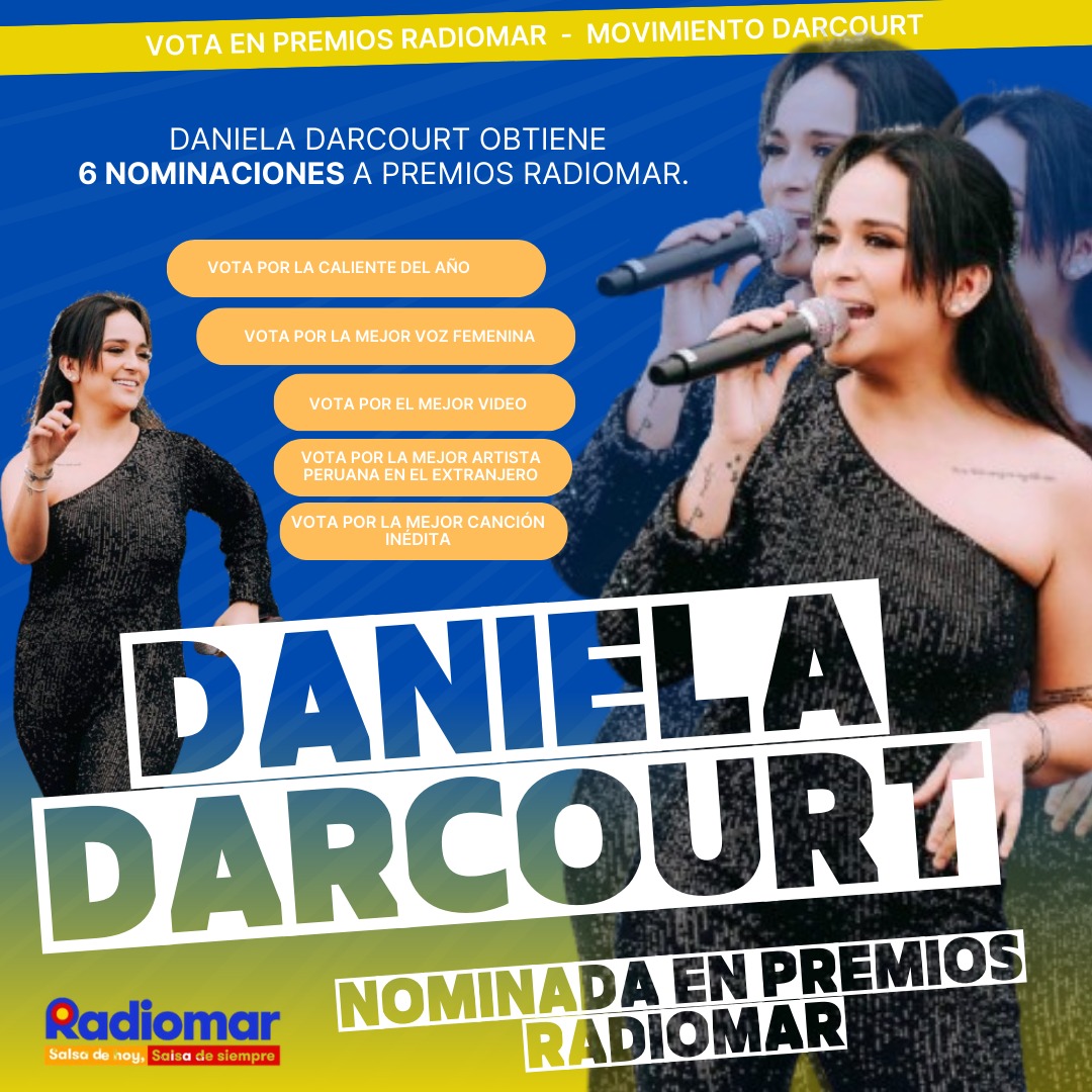 danidarcourtfco's tweet photo. Daniela Darcourt arrazando con más de 6 Nominaciones en los premios @radiomarfm  una Vez más es la Salsera Lider del Perú 🫶🛐👑
⏭️ lInk: 
https://t.co/ab0Zr00AMJ https://t.co/TUid6MW6H4