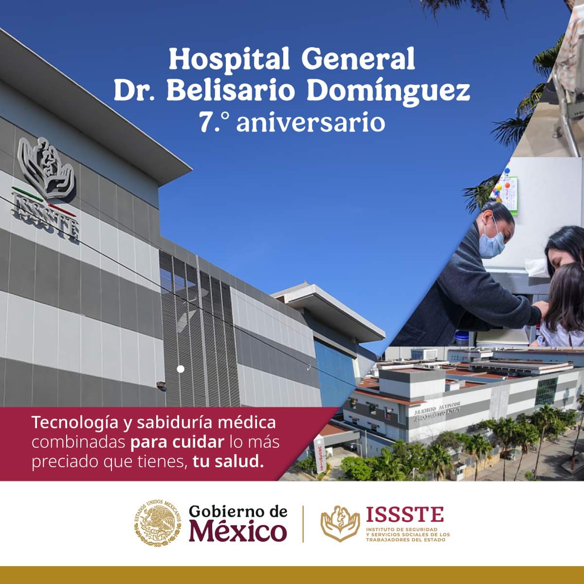 #Aniversario I ¡Siete años acercando bienestar a la derechohabiencia! 🎉

Nos unimos a la celebración del Hospital General "Dr. Belisario Domínguez", cuyo equipo ofrece un servicio de calidad, atención humana y trato digno a la derechohabiencia. ¡Felicidades!