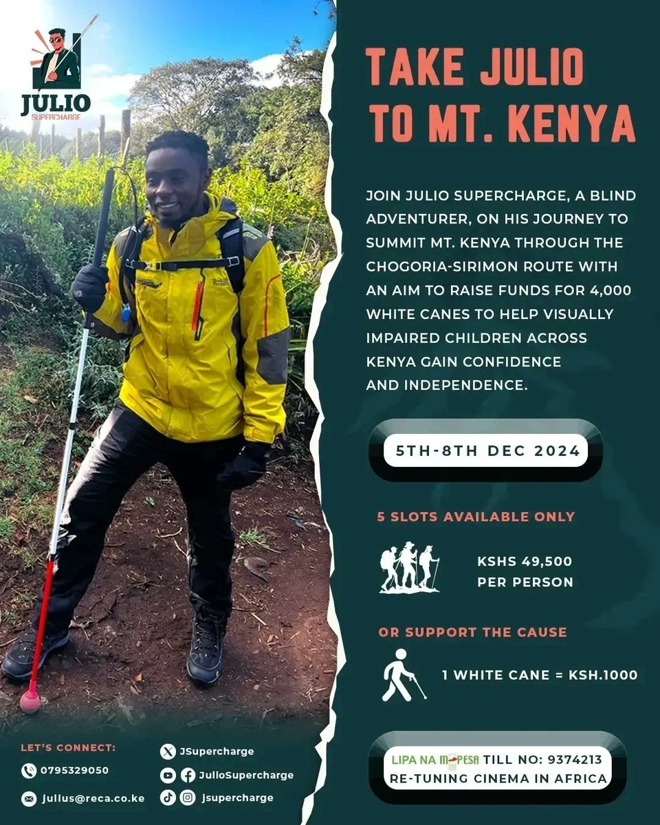 JSupercharge's tweet photo. Finally naona ile siku imefika... Mt. Kenya here I come!!
 A big shout-out to @Shukran_Ke for their unbelievably generous Ksh50,000 donation to Heights Unseen!  This partnership we have begun today means the world to me, and it shows just how much they believe in a better, more equitable world for everyone. 

Your support is lifting me to the top, literally!  From the bottom of my heart, THANK YOU for believing in this crazy dream. 🙏  We're gonna make history together! 

Learn more about Heights Unseen at https://t.co/XazioPNWiW

#HeightsUnseen #Shukran #Gratitude #Inspiration #Accessibility #Kenya #Africa #Jsupercharge #DreamBig
