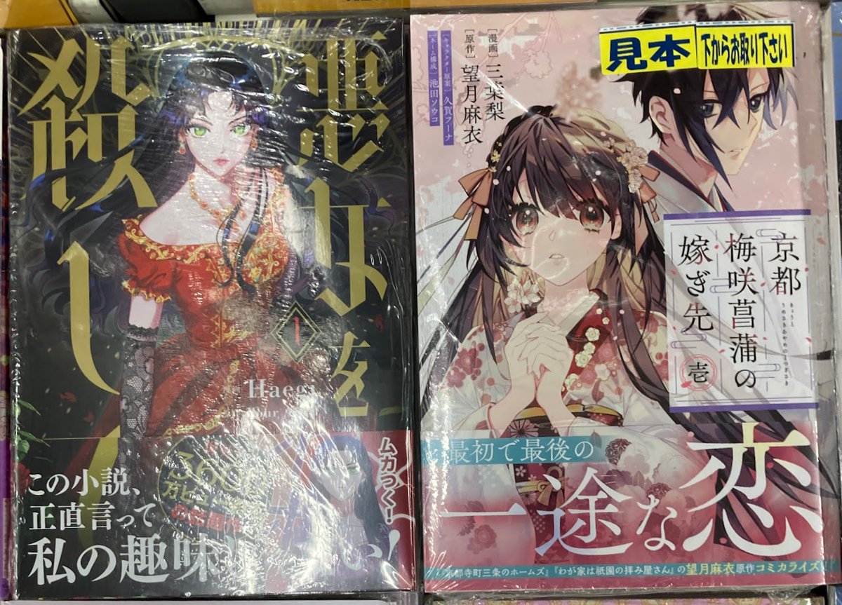【書籍入荷情報】
フロース コミック
「悪女を殺して(1)」
アニメイト特典：しおり(コミック)3枚セット
「京都 梅咲菖蒲の嫁ぎ先 壱」
アニメイト特典：B6サイズビジュアルボード
入荷ぜよ！