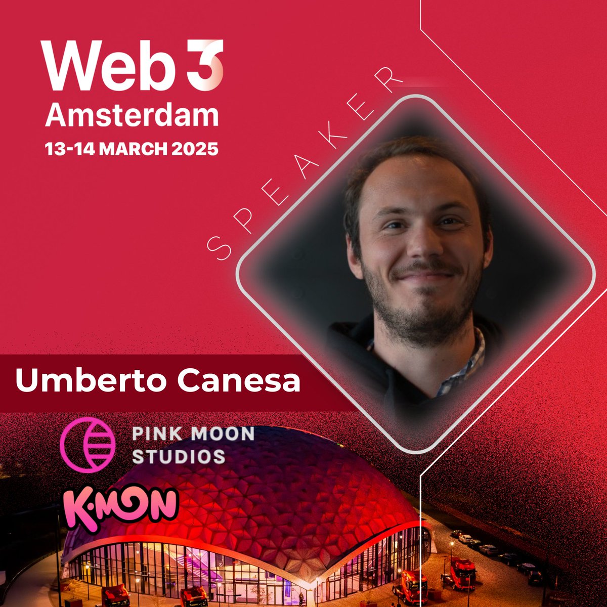 📢 We’re thrilled to announce that <a href="/wasnaga/">Umberto</a> from <a href="/pinkmoon_studio/">Pink Moon Studios | MMO-as-a-Service</a> &amp; <a href="/KryptomonTeam/">KMON | MMORPG</a> will be joining us as a speaker at Web3 Amsterdam!

💡 Tap into the game-changing perspectives of a Web3 luminary leading the charge.

🎟️ Grab your ticket with CODE: web3  
web3amsterdam.com/tickets/