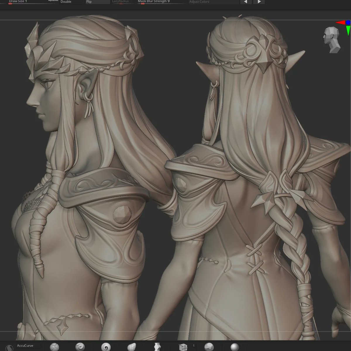 maanunoo's tweet photo. Did some polishing on Zelda's hair 💇‍♀️ https://t.co/4RBC2pzkfQ