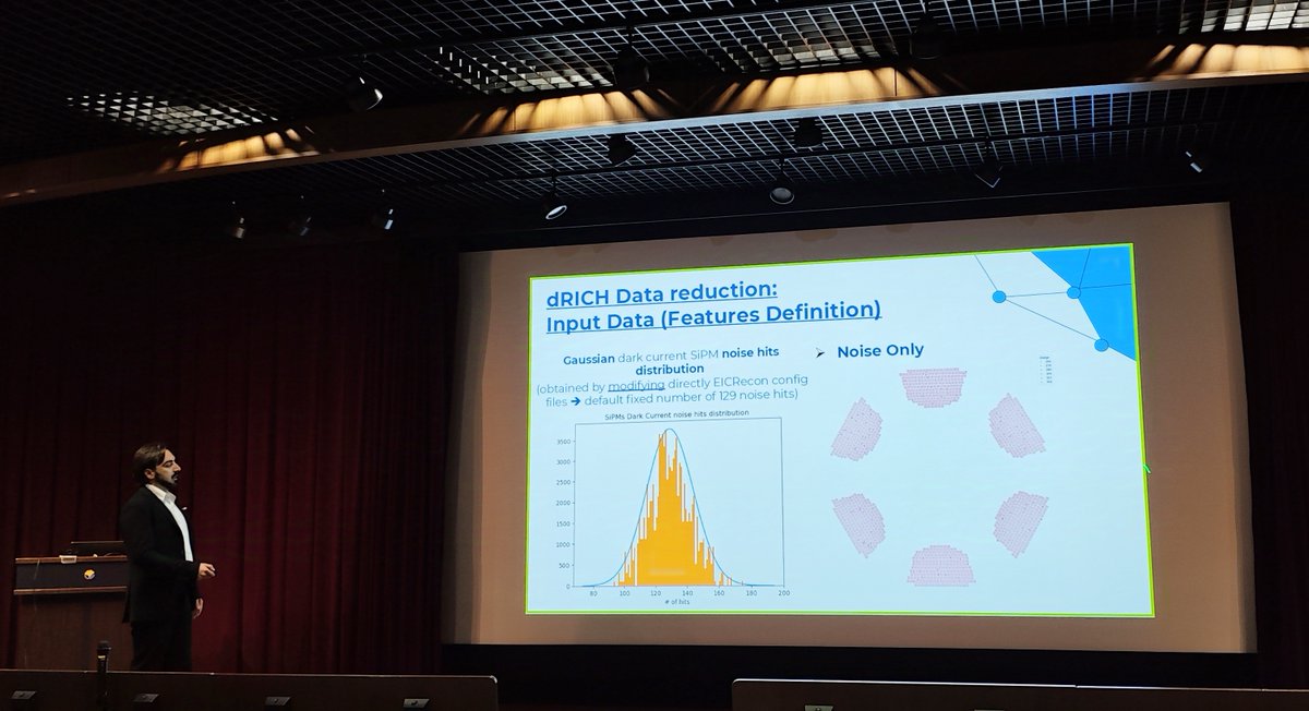 INFN Rome's APE group is exploring new ways to optimize data handling with #AI for the #EIC #ePIC #dRICH detector with #GPU and #FPGA! 💡 At #SROXII Luca Pontisso and Cristian Rossi presented early investigations using GPUs &amp; FPGAs for data filtering &amp; noise reduction #FAIR #DAQ