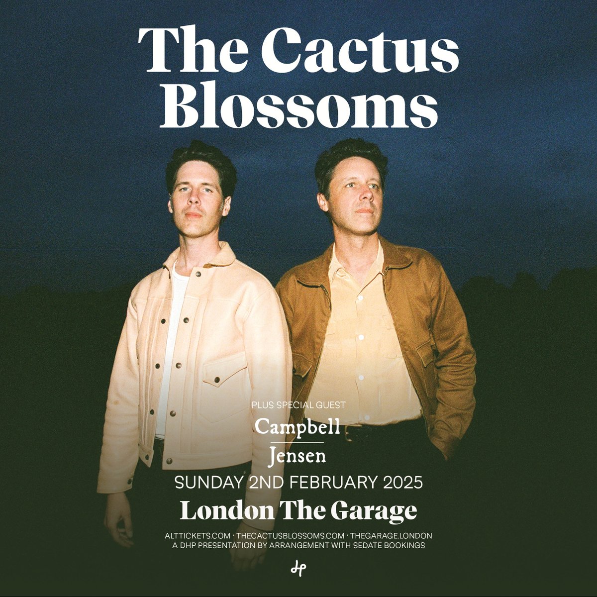 Support for <a href="/CactusBlossoms/">The Cactus Blossoms</a> are confirmed as Americana rock project CAMPBELL JENSEN next year!

📅 Sunday 02 February 2025
🎟️ Tickets 👉 ticketweb.uk/event/the-cact…