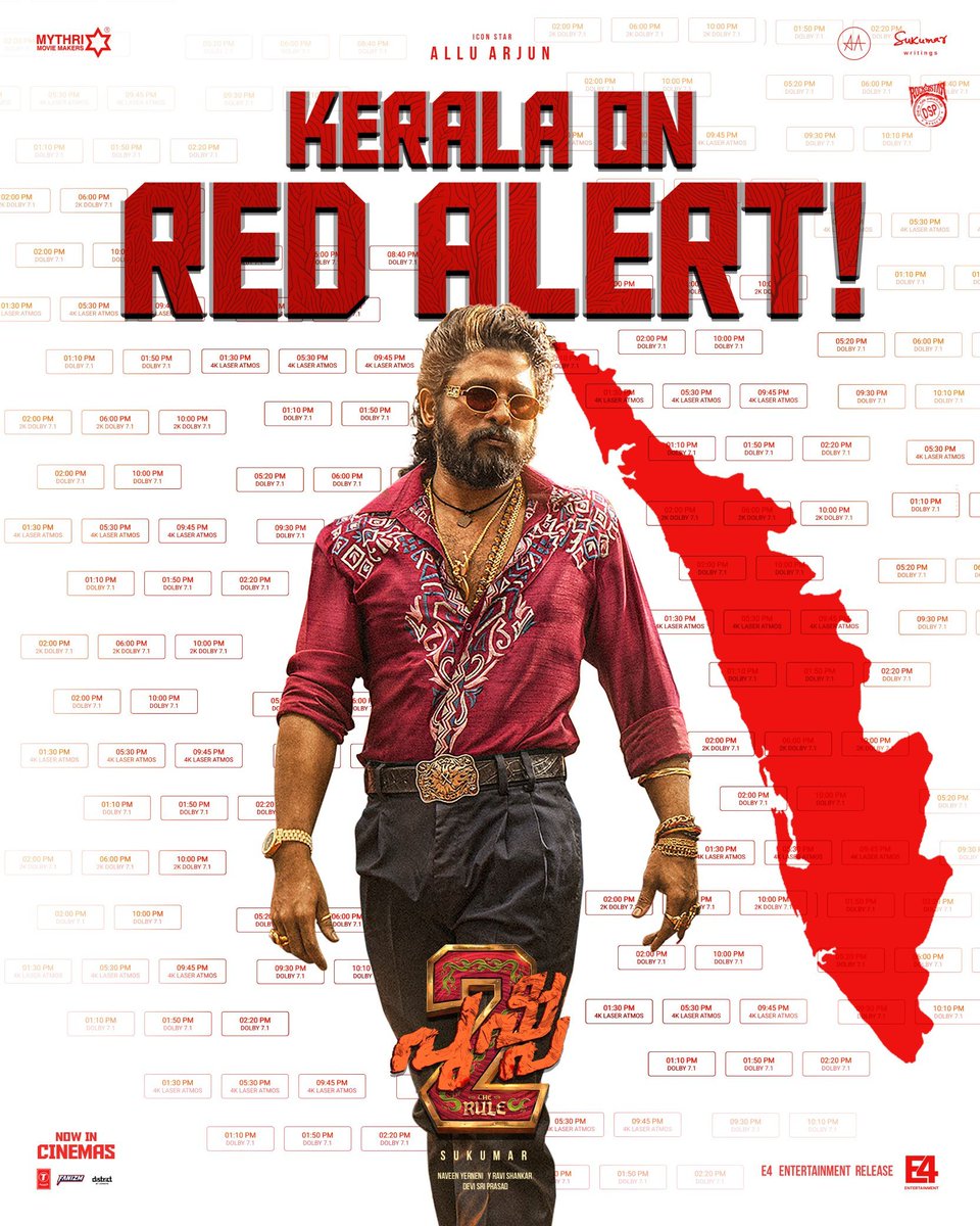 jagadeesan_dev's tweet photo. #Pushpa2 The Rule shatters records at the Kerala Box Office, emerging as the biggest Telugu opener, surpassing Baahubali 2, Salaar, and RRR!

Icon Star ⭐ #AlluArjun delivers yet another blockbuster performance.

#Pushpa2TheRule #AlluArjun 
#Pushpa2TheRuleBookings https://t.co/iGEmoKyqFv
