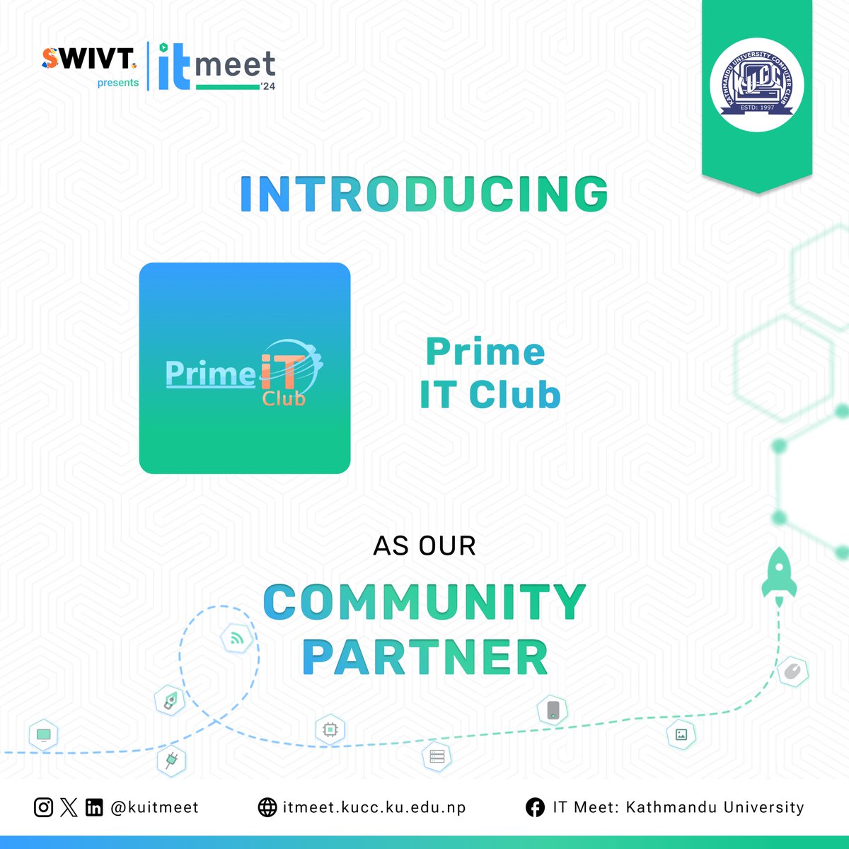 kuitmeet's tweet image. Introducing Our Community Partner: Prime IT Club!

We are excited to welcome Prime IT Club as a Community Partner for IT Meet 2024! 
Thank you, Prime IT Club, for supporting IT Meet 2024 

#PrimeITClub #CommunityPartner #ITMeet24 #KathmanduUniversity #itmeet