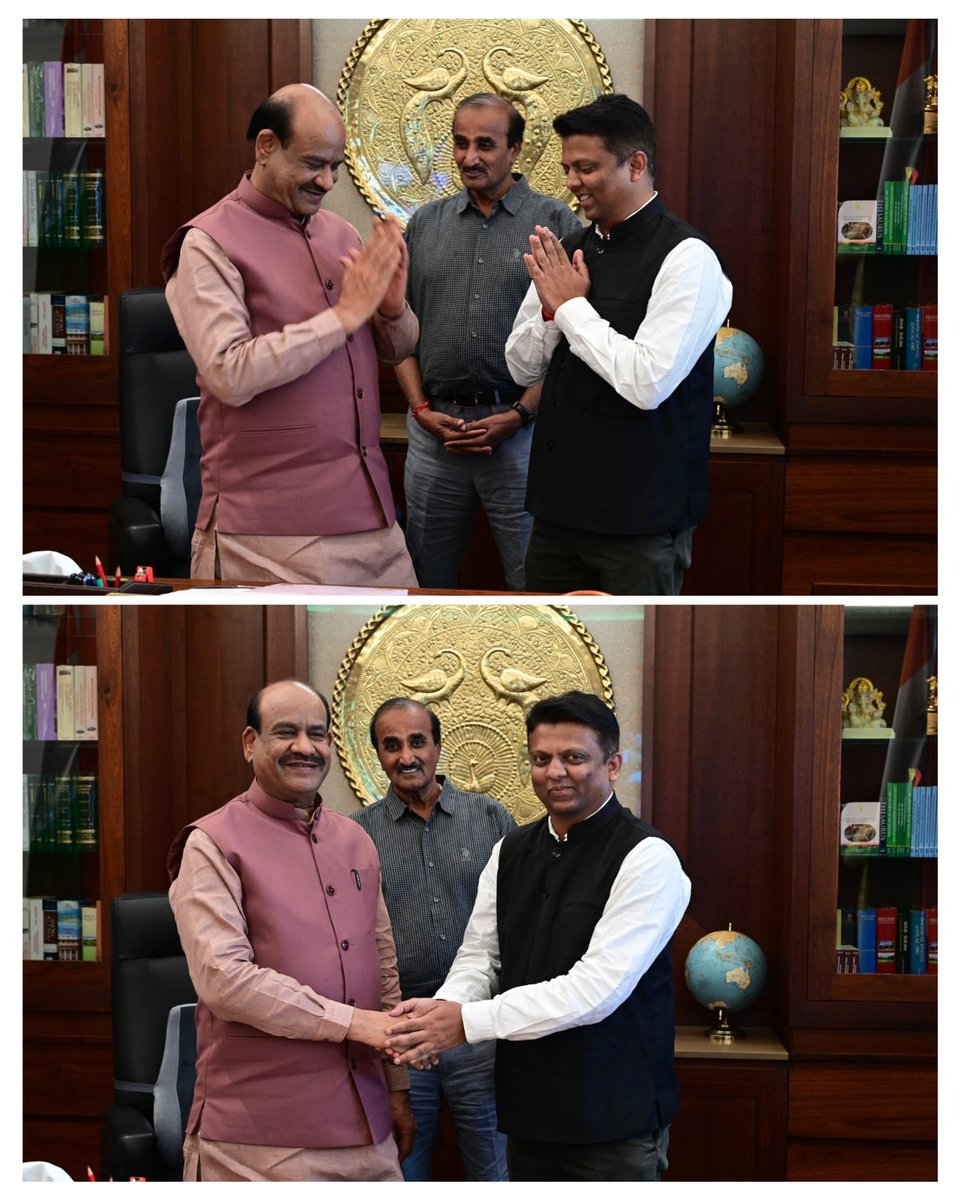 dhaval241086's tweet photo. Delighted to facilitate a meeting between Hon'ble Speaker Shri @ombirlakota Ji and MLAs from Valsad, Dang, and Navsari at his Delhi Parliament Office.

Grateful for his warm hospitality and kind words of appreciation. https://t.co/icG1ew4KSo
