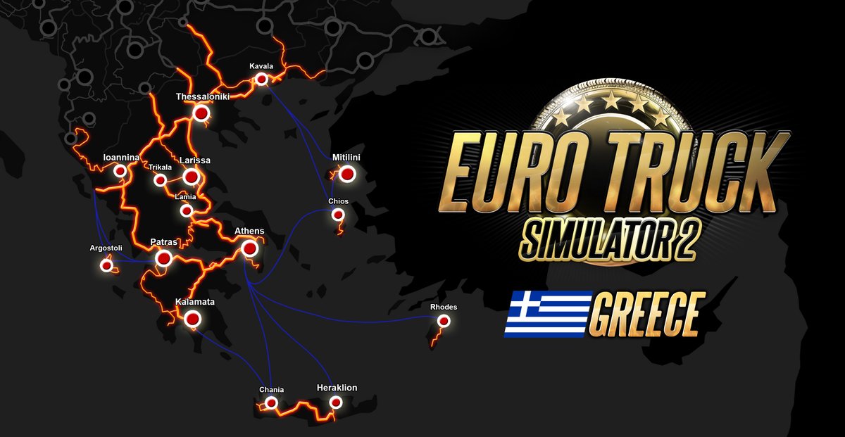 BobbyWalton1991's tweet photo. https://t.co/TlD1h6lQO3 Bis 02.02.25 15 Lieferungen von/nach griechischen Städten abschließen und eine Lackierung sowie Accesoires erhalten 🇬🇷 #ETS2 #simliveradio #gaming #youtube #TikTok #smallstreamer #twitchrespond #truckersmp #worldoftrucks #spedv #promods #scs #greece #dlc https://t.co/JT9Ysvybjx