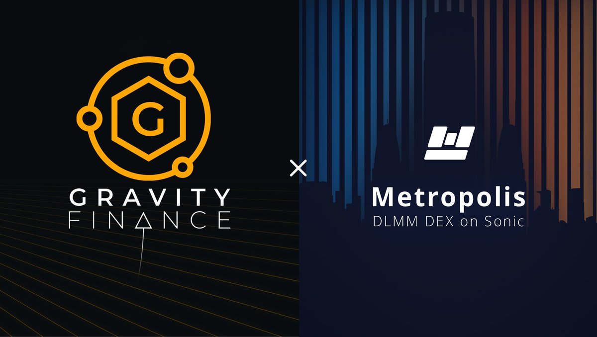 Gravity Finance (@gravity_finance) on Twitter photo Gravity are proud to announce a new partnership with Sapphire Boom winners <a href="/MetropolisDEX/">Metropolis</a> a leading DLMM DEX on <a href="/0xSonicLabs/">Sonic Labs</a>!
We'll be building Silo strategies that automate users LP positions, claim rewards and gain increased exposure to more Sonic Points.
Watch this space! Gravity are proud to announce a new partnership with Sapphire Boom winners <a href="/MetropolisDEX/">Metropolis</a> a leading DLMM DEX on <a href="/0xSonicLabs/">Sonic Labs</a>!
We'll be building Silo strategies that automate users LP positions, claim rewards and gain increased exposure to more Sonic Points.
Watch this space!