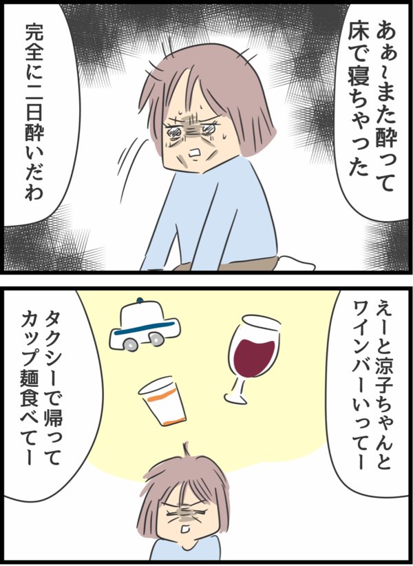 二日酔いで目覚めた友人の話 