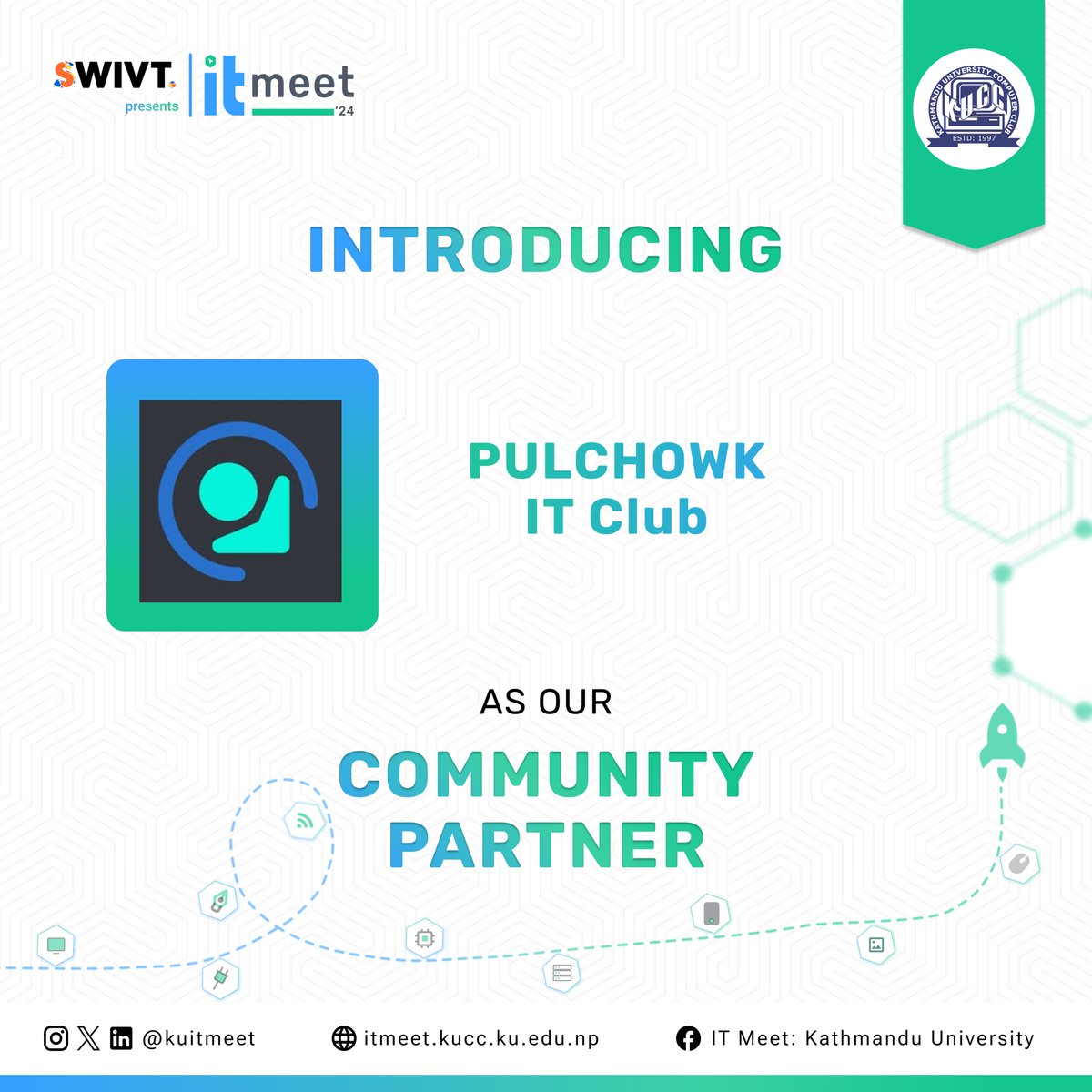 kuitmeet's tweet image. Introducing Our Community Partner: Pulchowk IT Club!

We are thrilled to announce Pulchowk IT Club as a Community Partner for IT Meet 2024! 
Thank you, Pulchowk IT Club, for supporting IT Meet 2024 
#PulchowkITClub #CommunityPartner #ITMeet24 #KathmanduUniversity #itmeet #tech