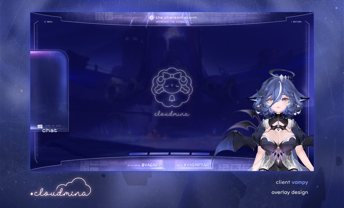 clouddmina's tweet photo. [ vtuber overlays for @vaempy . ] 

I was in charge of designing overlays for Vae!  Thank you for trusting me, I had so much fun working with you~🕸️

 #vaempyart #clouddmina #VTuberAssets https://t.co/Y7RdElaJR5