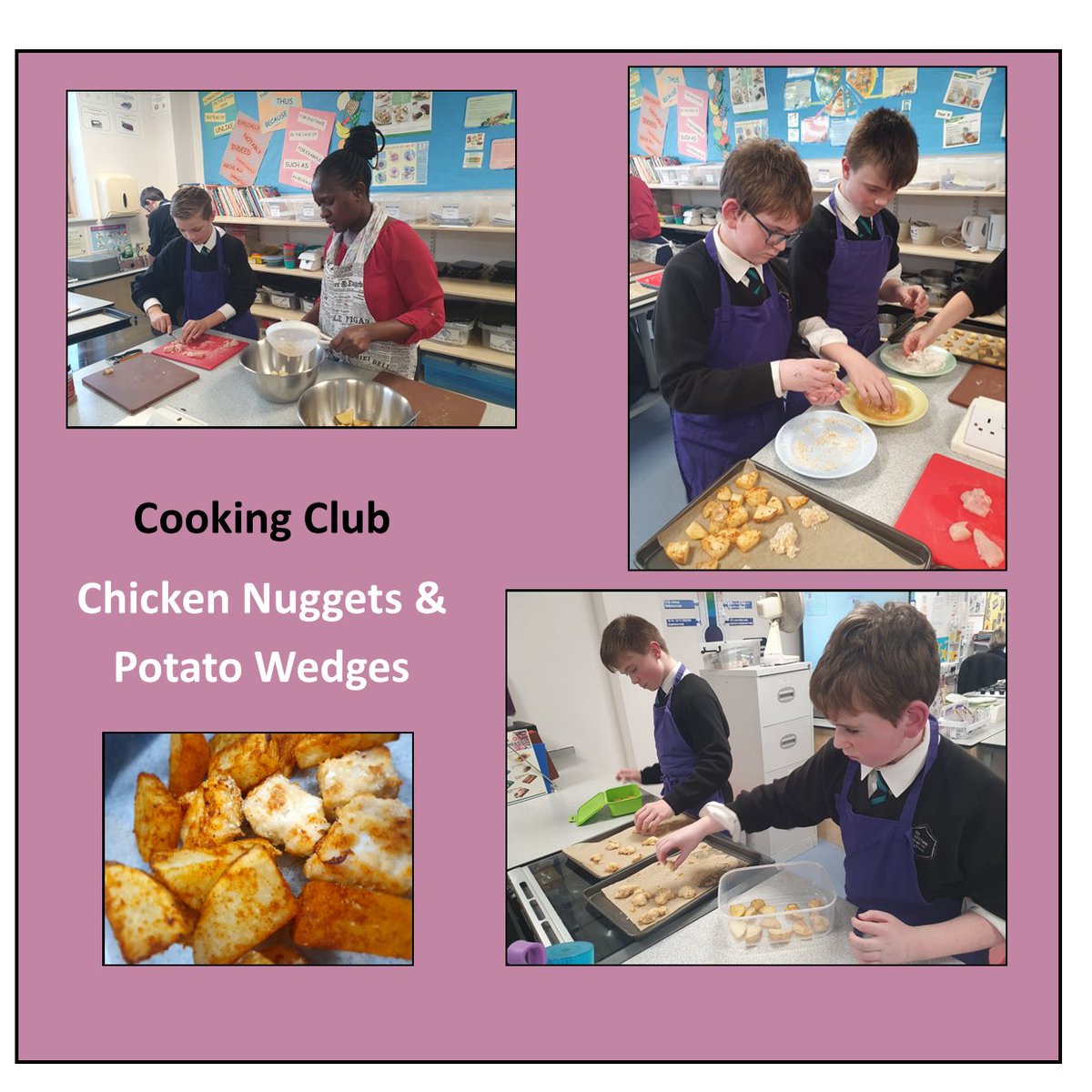 SWS_School's tweet photo. At SWS KS3 Cooking Club, we made delicious homemade Chicken Nuggets and crispy potato wedges! ππ A fun and tasty session in the kitchen! #SWSCookingClub #ChickenNuggets #PotatoWedges #KS3Cooking https://t.co/aAfwH2x0RP