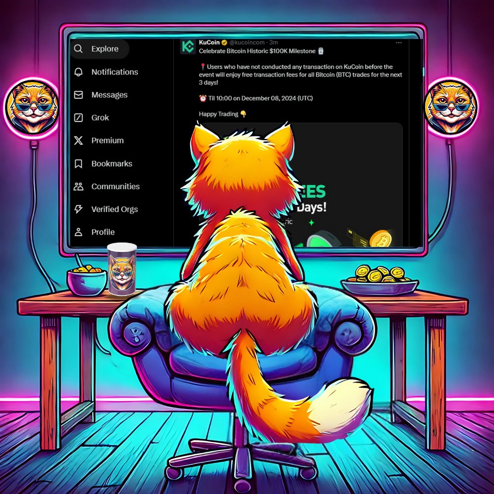 CultureCatSol's tweet photo. @kucoincom Bitcoin at $100K? Meow-velous! For the $CULTur https://t.co/HF9wWrGwYt