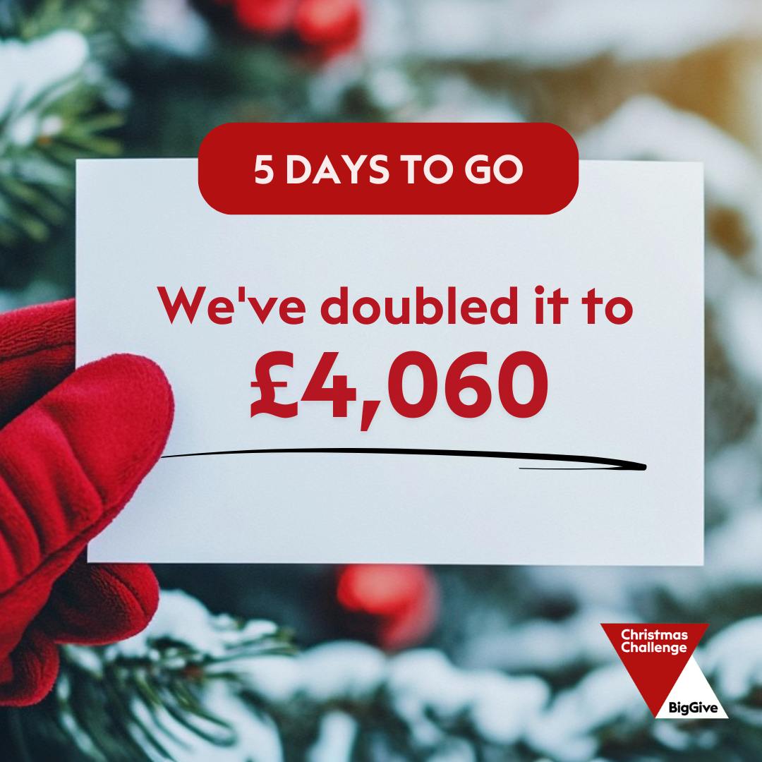 ✨It is day 3: Big Give Xmas Challenge!!✨

Thank you so much for helping us smash our target, this is beyond our wildest dreams! If you still feel able to give, please do so - all funds will be put to great use! bit.ly/3ZjhI5c 

#biggive #ChristmasChallenge2024 <a href="/BigGive/">Big Give</a>