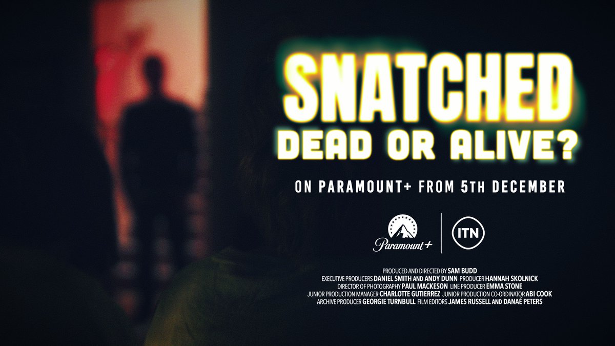 ITNProductions's tweet image. #Snatched launches TODAY on @paramountplus 
This trilogy of films examines some of the most chilling kidnapping cases in recent history, weaving together mystery, tragedy, and intrigue.