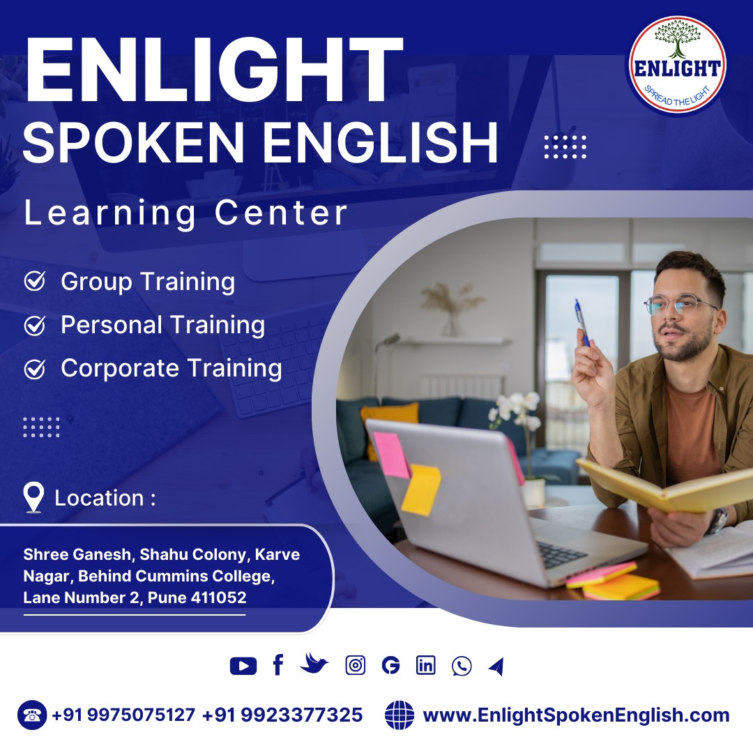 SpokenClass's tweet image. ✨Unlock your fluency with Enlight Spoken English Learning Center!✨
Join us for Group, Personal, or Corporate Training and take your English skills to the next level! 
👉 Contact us: 
courses.enlightspokenenglish.com/contactus
#LearnEnglish #SpokenEnglish #EnglishFluency #CorporateTraining