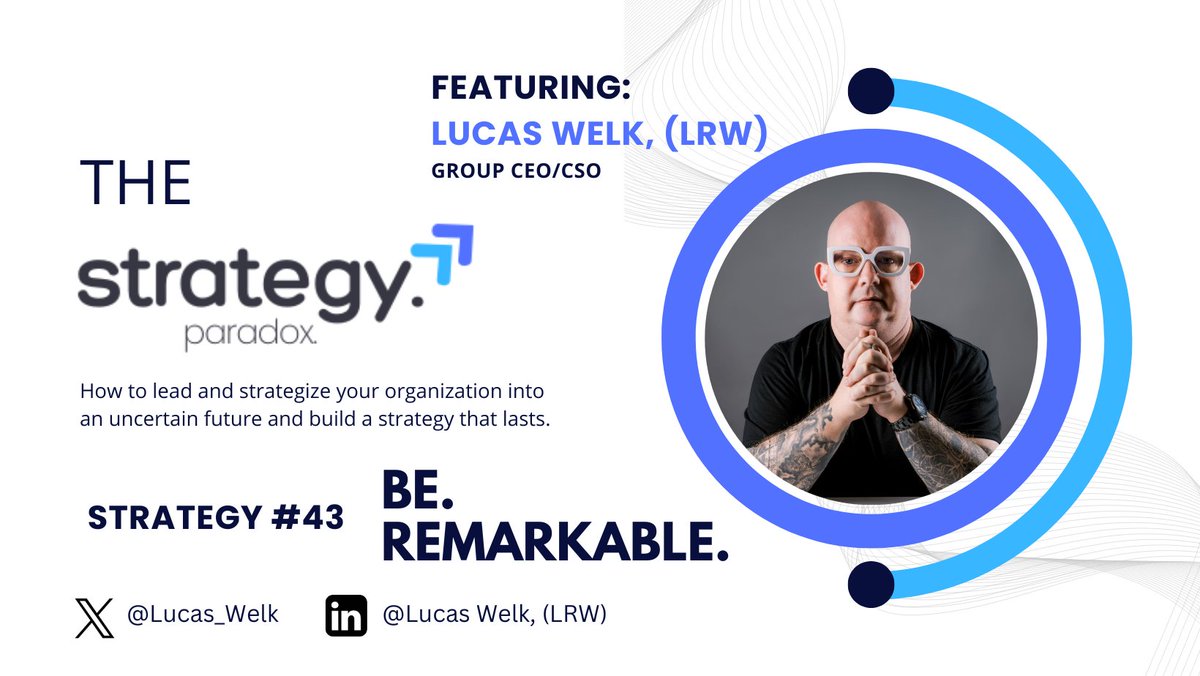 DisruptToLead's tweet photo. 💡Be. Remarkable. - Don't Create For Attention, Earn It By Being Remarkable. - @Lucas_Welk, CEO/CSO

#Strategy 2W Auto Group @Auto_Innovate @DisruptToLead https://t.co/rnwzpkaq4x