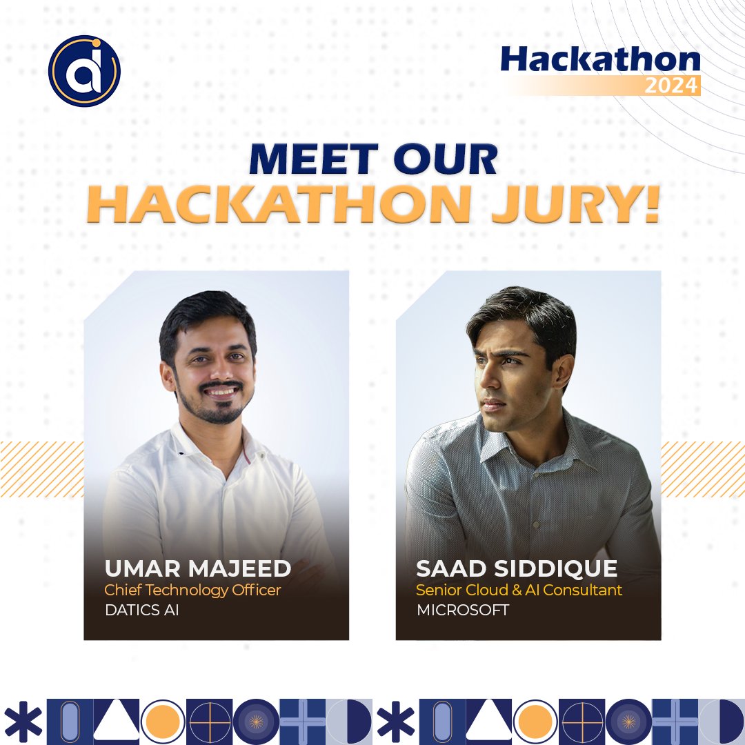datics_ai's tweet image. 👨‍⚖️ 𝐌𝐞𝐞𝐭 𝐎𝐮𝐫 𝐇𝐚𝐜𝐤𝐚𝐭𝐡𝐨𝐧 𝐉𝐮𝐫𝐲! 👩‍⚖️
Expert judges with unmatched experience in tech &amp;amp; innovation are ready to evaluate projects based on creativity, impact &amp;amp; execution.
𝐒𝐭𝐚𝐲 𝐭𝐮𝐧𝐞𝐝 𝐟𝐨𝐫 𝐭𝐡𝐞𝐢𝐫 𝐢𝐧𝐬𝐢𝐠𝐡𝐭𝐬 𝐚𝐧𝐝 𝐭𝐨𝐩 𝐩𝐢𝐜𝐤𝐬!
#Jury #datics