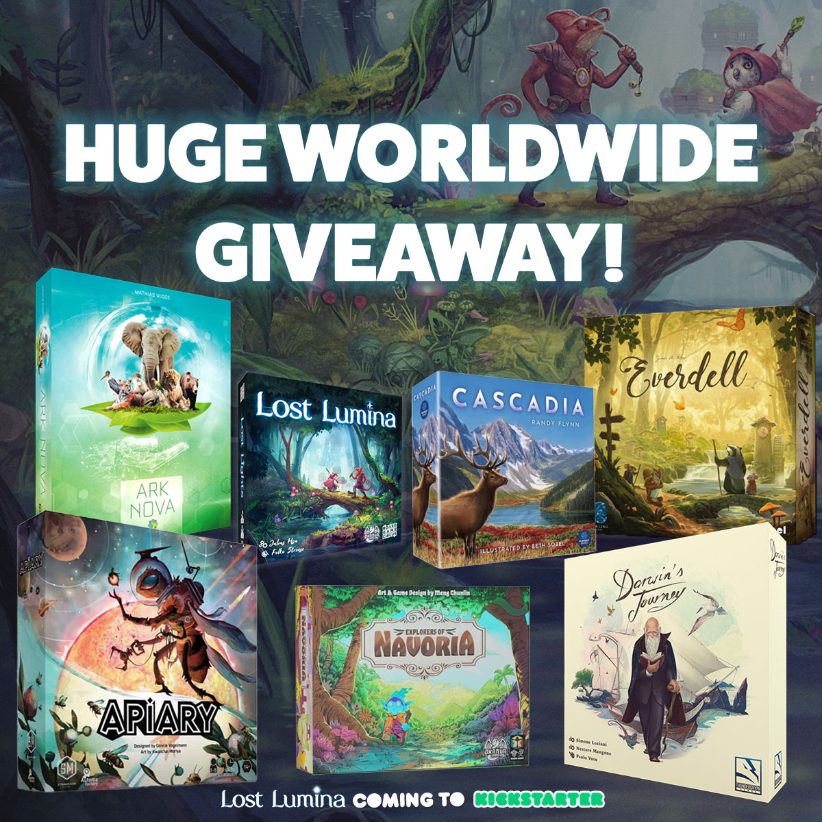 Dranda Games (@drandagames) on Twitter photo There's something going on on our IG and FB page... it may involve... FREE GAMES!
Well, at least a huge giveaway to celebrate the pending Kickstarter for Lost Lumina, the English Language version of Lost Lights by the awesome <a href="/boardgamecircus/">Board Game Circus</a>
Get over there and be lucky! There's something going on on our IG and FB page... it may involve... FREE GAMES!
Well, at least a huge giveaway to celebrate the pending Kickstarter for Lost Lumina, the English Language version of Lost Lights by the awesome <a href="/boardgamecircus/">Board Game Circus</a>
Get over there and be lucky!