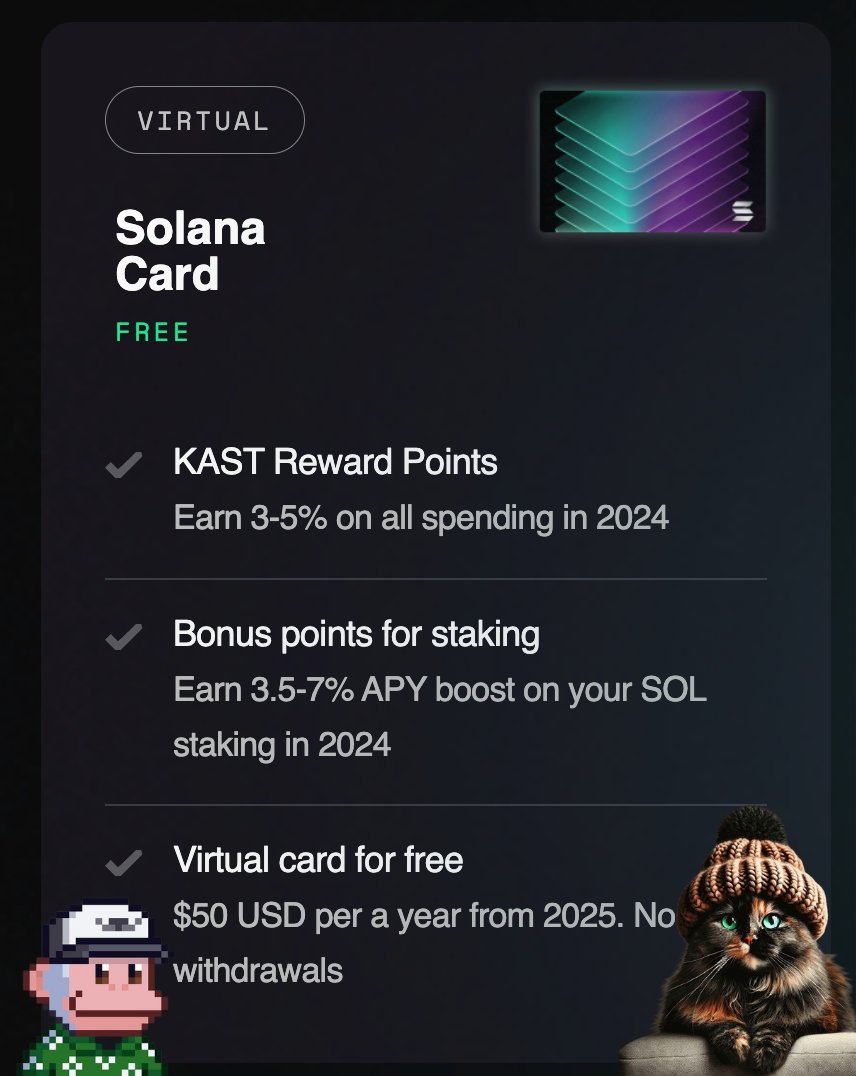 thedegencat's tweet photo. This might save you too ❤️‍🔥

After hopeless attempts to use all my human's German cards in Brazil, we switched to @SuperteamDE's @KAST_official, and it was a breeze! 😊

KAST offers free cards for members and stellar support 🔥

Go check it out! 😉 https://t.co/iLmU8MCBwI