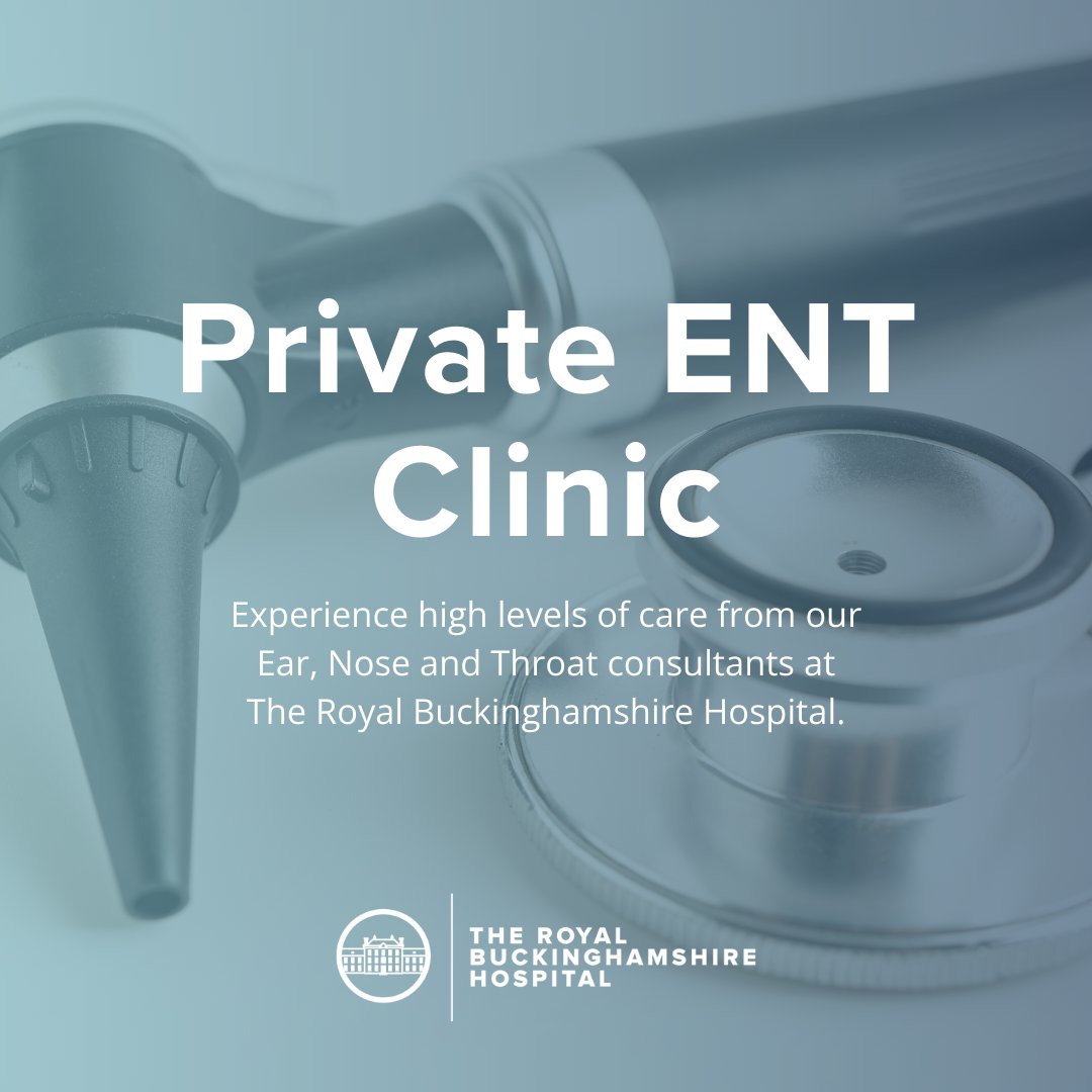 Consultant-led care for your Ears, Nose, and Throat health! 👂👃🗣️

Book a consultation with our ENT clinic at The Royal Buckinghamshire Hospital and experience expert diagnosis and personalised treatment 💙

➡️To enquire now, call 01296 678800 or visit royalbucks.co.uk