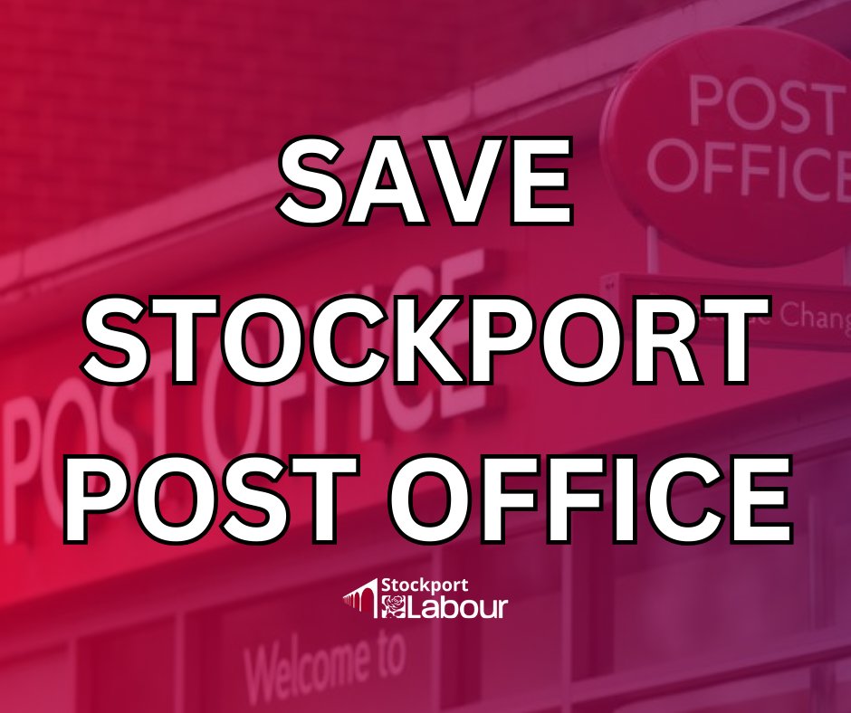 Stockport Crown Post Office is under threat of closure.

Please sign our petition today - bit.ly/41ewT2c

#SaveStockportPO