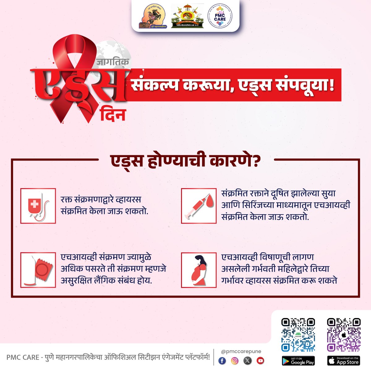 pmccarepune's tweet photo. एड्स हा आजार होऊ नये, यासाठी काळजी घेणे महत्त्वाचे आहे.
@aidsprevention
#aidsawareness #aidsday #PMC #pmccare #AIDSAwarenessMonth #aidslifecycle #hivawareness #hivawarenessandprevention https://t.co/h90AZIGPFp