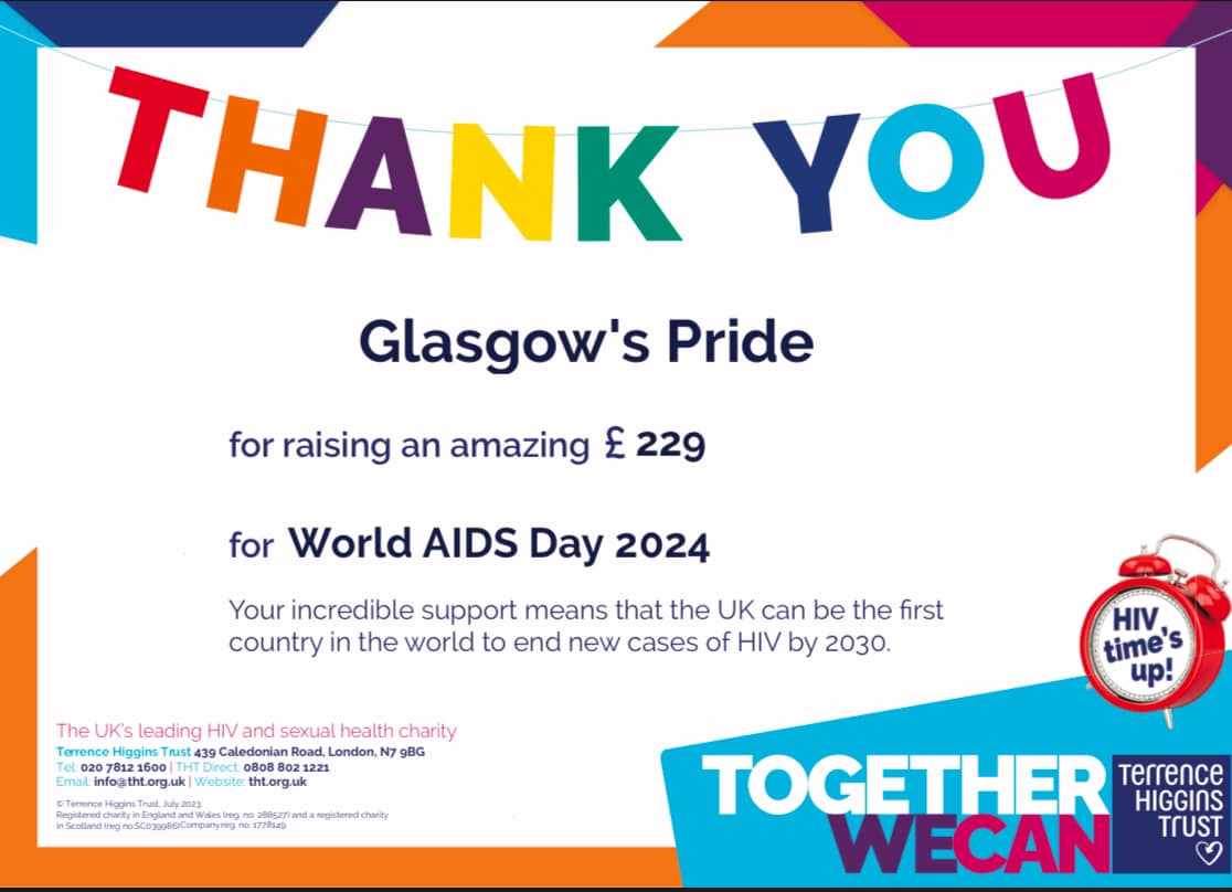 GlasgowsPride's tweet photo. We had an incredible night at Speakeasy this past Friday where we were able to promote the @THTScotland 's #Morethanaribbon campaign. Together, we #fight against #HIV, #endstigma and #endHIV transmission by 2030. ❤️ #WorldAIDSDay #Community #Together #lgbtqiaplus #support https://t.co/ReZonF4sq0