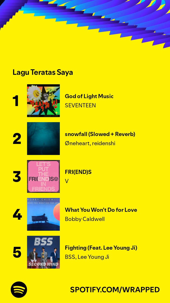 Indahcdp05's tweet photo. Didn't expect i have streaming God Of Light Music that much 🤣 thanks for CEO of BOMG, Pi Cheolin, Woo producer and all members to make this song 💎
#SpotifyWrapped
#SEVENTEEN https://t.co/QL78Ze4CAZ