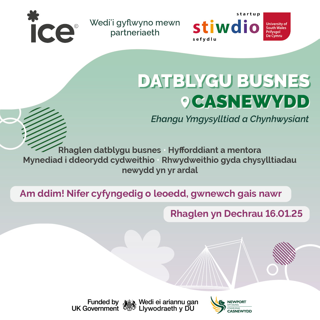 Datblygu busnes: Ehangu Ymgysylltiad a Chynhwysiant Casnewydd bellach yn fyw ar gyfer ceisiadau! 

Nid oes angen i chi fod yn raddedig o Brifysgol De Cymru i ymuno. 
Rhestrir y meini prawf cymhwysedd ar y ffurflen gofrestru.

Gwnewch gais nawr loom.ly/Uu0GCOw