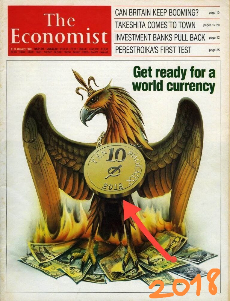 Martt58's tweet photo. @0x_Rorschach @block01013 @HacashDAO @HacashTR @HacashCom #Theeconomist magazine in 1988 writes 2018 on a coin hanging around the neck of a phoenix. Could the magazine have shown #Hacash? 

Hacash #whitepaper written by an unknown person in 2018.

#btc #mining $hacd $Hac #Hacd #hac $kaspa $satori $nft $rwa #rwa #Satoshi #pow $pow https://t.co/B0s9Wdh8tK
