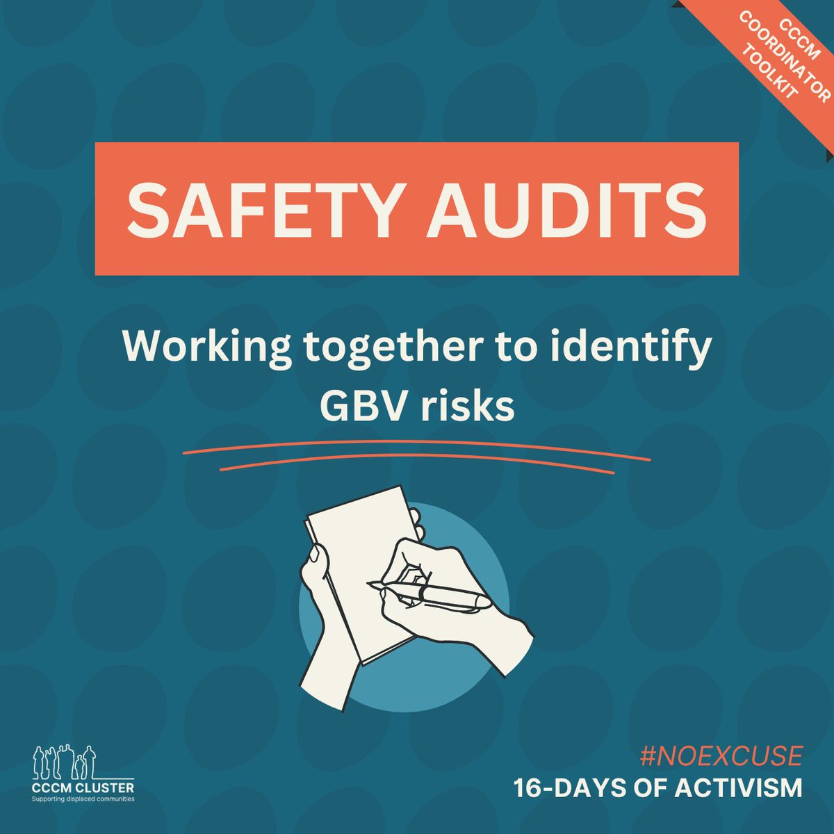 CCCM Cluster (@cccmcluster) on Twitter photo #CCCM GBV tools: Safety Audit
an essential tool that enables humanitarian actors to identify #GBV risks and assess vulnerabilities. The global CCCM Cluster is revamping safety audit methods with more participative approaches.
#16DaysOfActivism #NoExcuse <a href="/Refugees/">UNHCR, the UN Refugee Agency</a> <a href="/UNmigration/">IOM - UN Migration 🇺🇳</a> #CCCM GBV tools: Safety Audit
an essential tool that enables humanitarian actors to identify #GBV risks and assess vulnerabilities. The global CCCM Cluster is revamping safety audit methods with more participative approaches.
#16DaysOfActivism #NoExcuse <a href="/Refugees/">UNHCR, the UN Refugee Agency</a> <a href="/UNmigration/">IOM - UN Migration 🇺🇳</a>
