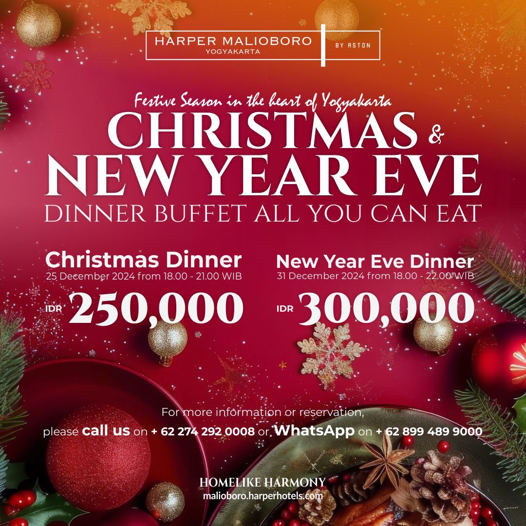 Celebrate this year festive season with thematic dinner all you can eat at Rustik Bistro &amp; Bar. Rejoice with Friend, family and your loved ones in the heart of Yogyakarta. 
.
Rsvp: please call us on + 62 274 292 0008 or WhatsApp on + 62 899 489 9000