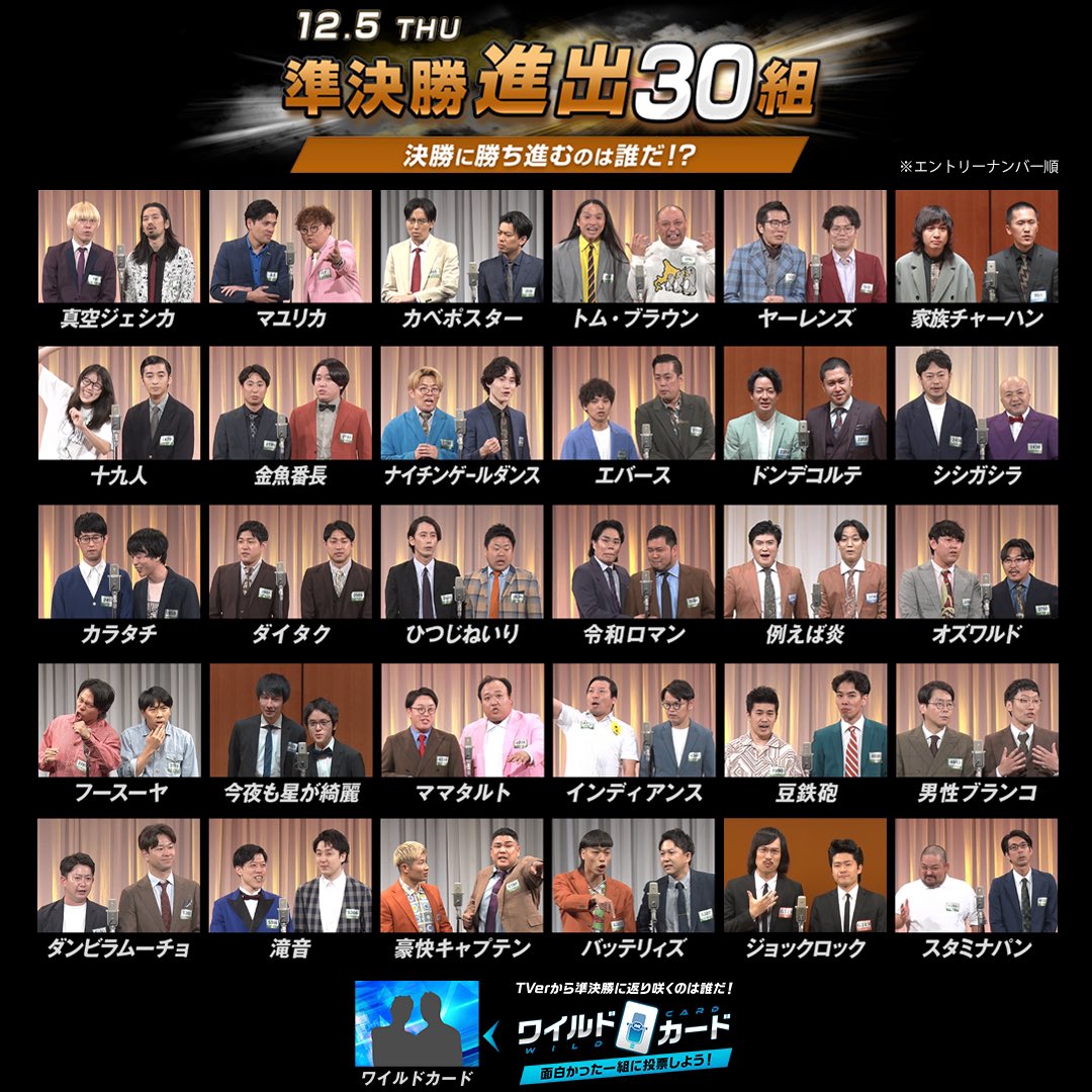 yt_jd's tweet photo. 真空ジェシカ
マユリカ
カベポスター
ヤーレンズ
エバース
ダイタク
令和ロマン
ママタルト
男性ブランコ
滝音

優勝はヤーレンズ https://t.co/nZ6D2xLpon