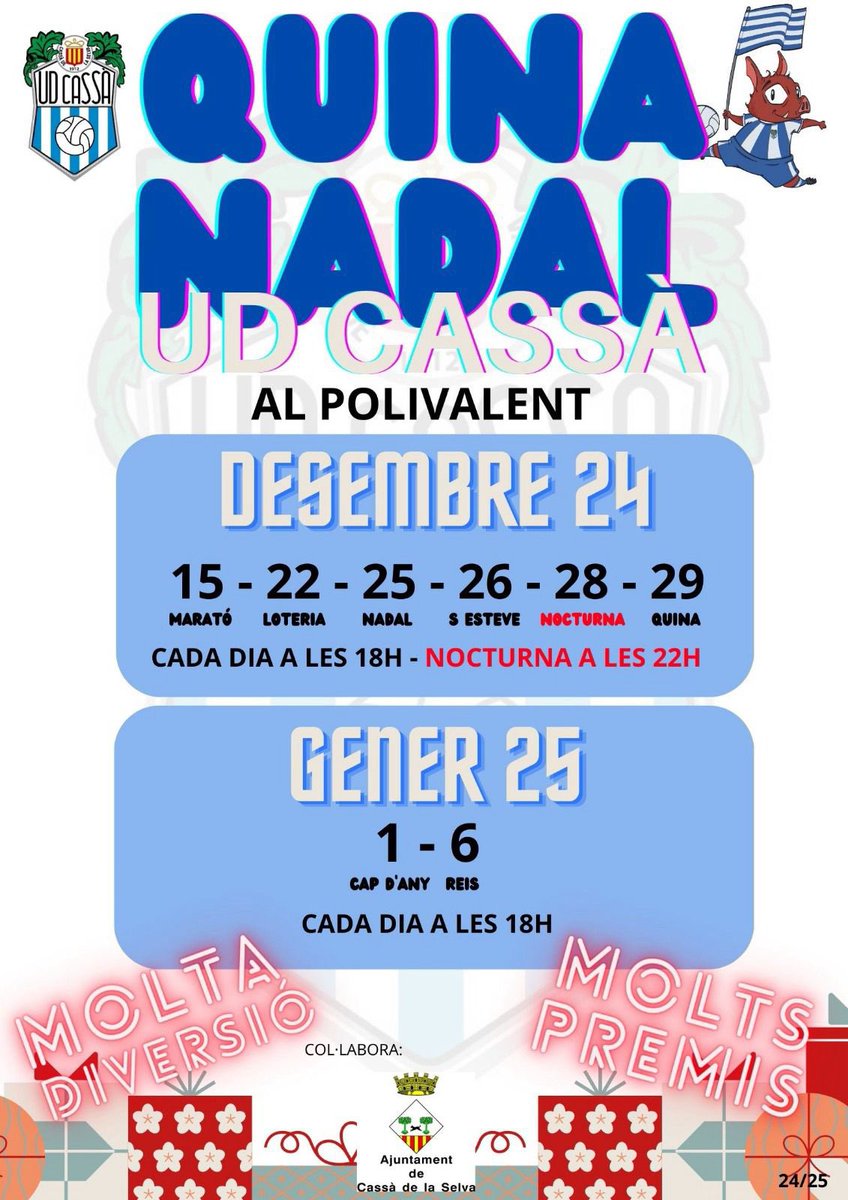 Us esperem a la Quina de Nadal! #QuinaUDCassà
